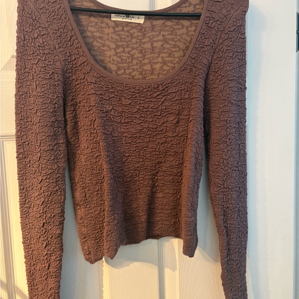 Natural Life Mauve Textured Top